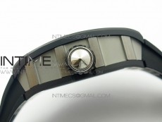 RM051 Real Black Ceramic Case KVF Best Edition Skeleton Dial on White Rubber Strap MIYOTA8215
