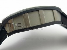RM051 Real Black Ceramic Case KVF Best Edition Skeleton Dial on White Rubber Strap MIYOTA8215