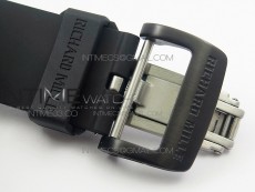 RM051 Real Black Ceramic Case KVF Best Edition Skeleton Dial on White Rubber Strap MIYOTA8215