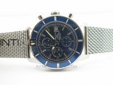 SuperOcean A13312 44mm Blue Bezel Blue Dial on SS Bracelet A7750