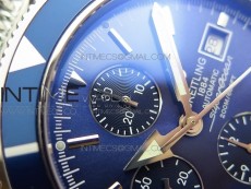 SuperOcean A13312 44mm Blue Bezel Blue Dial on SS Bracelet A7750