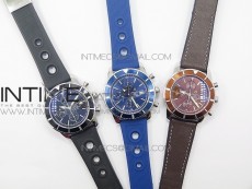 SuperOcean A13312 44mm Blue Bezel Blue Dial on SS Bracelet A7750