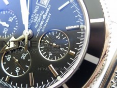 SuperOcean A13312 44mm Black Bezel Black Dial on SS Bracelet A7750