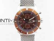 SuperOcean A13312 44mm Brown Bezel Brown Dial on SS Bracelet A7750