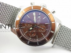 SuperOcean A13312 44mm Brown Bezel Brown Dial on SS Bracelet A7750