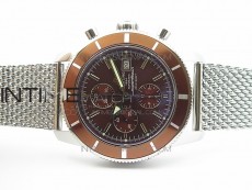 SuperOcean A13312 44mm Brown Bezel Brown Dial on SS Bracelet A7750