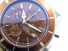 SuperOcean A13312 44mm Brown Bezel Brown Dial on SS Bracelet A7750