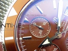 SuperOcean A13312 44mm Brown Bezel Brown Dial on SS Bracelet A7750