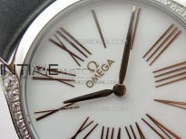 Ladies' De Ville Trésor Diamond Brown Fabric Watch OXF 1:1 Best Edition Swiss Quartz