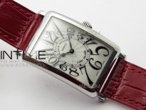 Long Island Ladies SS ZF 1:1 Best Edition on Red Leather Strap Ronda Quartz