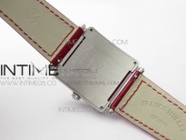 Master Square SS Ladies ZF 1:1 Best Edition White Colorful Arabic Dial on Red Leather Strap Ronda Quartz