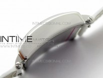 Master Square SS Ladies ZF 1:1 Best Edition White Colorful Roman Dial on White Leather Strap Ronda Quartz