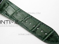 Master Square SS Ladies ZF 1:1 Best Edition White Colorful Roman Dial on Green Leather Strap Ronda Quartz