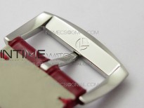 Master Square SS Ladies ZF 1:1 Best Edition White Colorful Roman Dial on Red Leather Strap Ronda Quartz