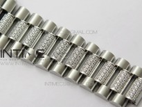 Day-Date 36 128239 SS/Crystal BP Best Edition Gray Crystal Markers Dial on SS President Bracelet A2836
