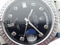 Day-Date 36 128239 SS/Crystal BP Best Edition Black Crystal Markers Dial on SS President Bracelet A2836
