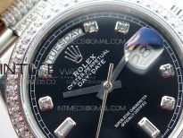 Day-Date 36 128239 SS/Crystal BP Best Edition Black Crystal Markers Dial on SS President Bracelet A2836
