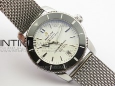 SuperOcean 42mm AB2010 SS GF 1:1 Best Edition White Dial Black Ceramic Bezel on SS Bracelet Miyota 9015