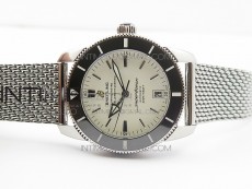 SuperOcean 42mm AB2010 SS GF 1:1 Best Edition White Dial Black Ceramic Bezel on SS Bracelet Miyota 9015
