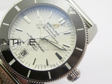 SuperOcean 42mm AB2010 SS GF 1:1 Best Edition White Dial Black Ceramic Bezel on SS Bracelet Miyota 9015