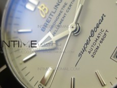SuperOcean 42mm AB2010 SS GF 1:1 Best Edition White Dial Black Ceramic Bezel on SS Bracelet Miyota 9015