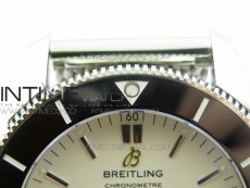 SuperOcean 42mm AB2010 SS GF 1:1 Best Edition White Dial Black Ceramic Bezel on SS Bracelet Miyota 9015