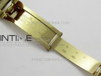 Day-Date 36 128235 YG/Crystal BP Best Edition White MOP Crystal Marker Dial on YG President Bracelet A2836