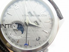 Master Calendar Moonphase SS OMF 1:1 Best Edition Gray Dial on Brown Leather Strap A866/1