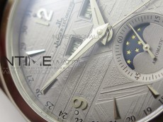 Master Calendar Moonphase SS OMF 1:1 Best Edition Gray Dial on Brown Leather Strap A866/1