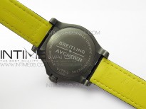 Seawolf 45mm DLC B50 1:1 BestEdition SuperLumed Yellow Dial Black Numeral Markers on Black Nylon Strap A2824(SuperThick Crystal)