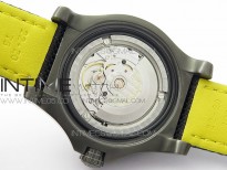 Seawolf 45mm DLC B50 1:1 BestEdition SuperLumed Yellow Dial Black Numeral Markers on Black Nylon Strap A2824(SuperThick Crystal)