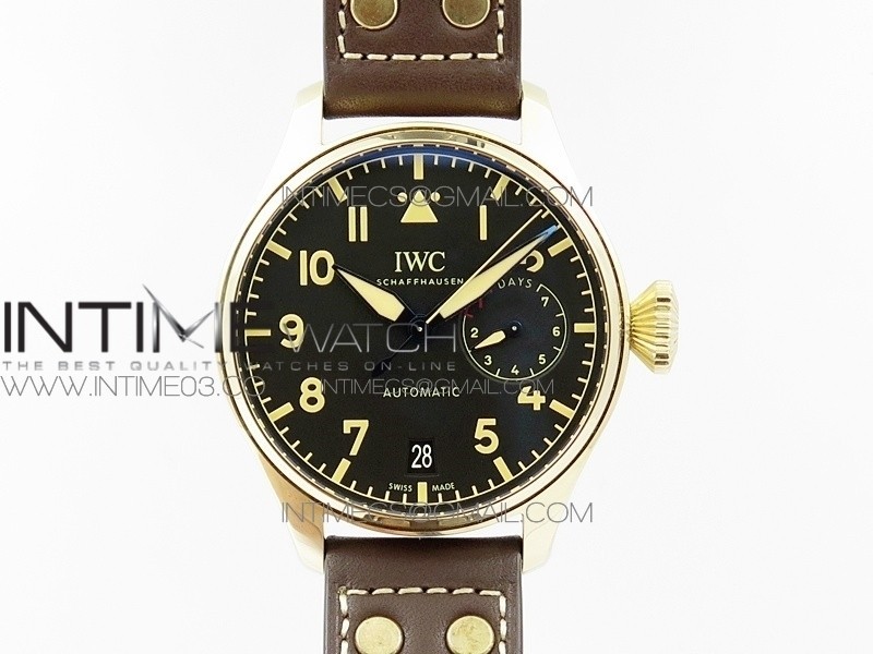 Big Pilot IW501005 Bronzo AZF 1:1 Best Edition Brown Dial Blue Numbers on Brown Leather Strap A52110 Big Pilot IW501005 Bronzo AZF 1:1 Best Edition Brown Dial Blue Numbers on Brown Leather Strap A52110