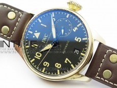 Big Pilot IW501005 Bronzo ZF 1:1 Best Edition Brown Dial Blue Numbers on Brown Leather Strap A52110