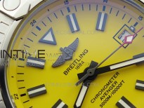 Seawolf 45mm SS B50 1:1 BestEdition SuperLumed Yellow Dial Black Sticks Markers on Black Nylon Strap A2824(SuperThick Crystal)