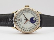 Cellini 50535 Moonphase RG GMF Best Edition White Dial on Brown Leather Strap A3195