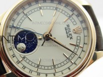 Cellini 50535 Moonphase RG GMF Best Edition White Dial on Brown Leather Strap A3195