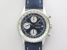 Navitimer 41mm SS B50 Best Edition SS Blue Dial Stick Markers on Blue Leather Strap A7750