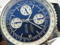 Navitimer 41mm SS B50 Best Edition SS Blue Dial Stick Markers on Blue Leather Strap A7750