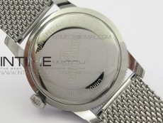 Super Ocean Heritage 46mm SS Black Bezel White Dial on SS Mesh Bracelet A2824