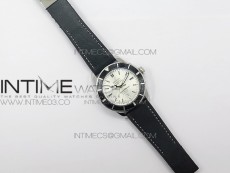Super Ocean Heritage 46mm SS Black Bezel White Dial on SS Mesh Bracelet A2824