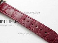 HAPPY SPORT AUTOMATIC SS/RG 36MM CRYSTAL YYF 1:1 BEST EDITION WHITE DIAL ON RED LEATHER STRAP A2892