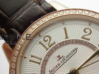 Rendez-Vous Night & Day RG ZF 1:1 Best Edition White Textured Dial Diamonds Bezel on Brown Leather Strap A898