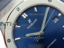 Classic Fusion 42mm SS WWF 1:1 Best Edition Blue Dial On Blue Gummy Strap Asian HB1112