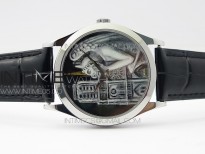 Classic 5077P-102 SS Case FLF Best Edition Real Enamel Dial 3 Black Leather strap Cal.240