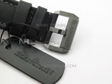 Fifty Fathoms Bathyscaphe Black Ceramic GF 1:1 Best Edition Black Dial on Black Sail-Canvas Strap A1315 (Free Rubber Strap)