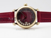 HAPPY SPORT AUTOMATIC RG 36MM ZF 1:1 BEST EDITION RED MOP DIAL ON RED LEATHER STRAP MIYOTA 9015