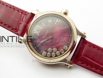 HAPPY SPORT AUTOMATIC RG 36MM ZF 1:1 BEST EDITION RED MOP DIAL ON RED LEATHER STRAP MIYOTA 9015