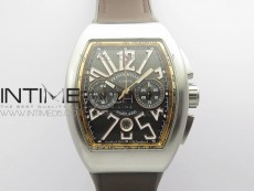 Vanguard V45 Chrono Brushed SS/RG ABF Best Edition Gray Dial on Gray Gummy Strap A7750