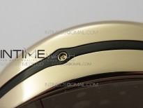 Vanguard V45 Chrono Brushed RG Case Gold Inner Bezel ABF Best Edition Gray Dial on Gray Gummy Strap A7750