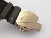 Vanguard V45 Chrono Brushed RG Case Gold Inner Bezel ABF Best Edition Gray Dial on Gray Gummy Strap A7750